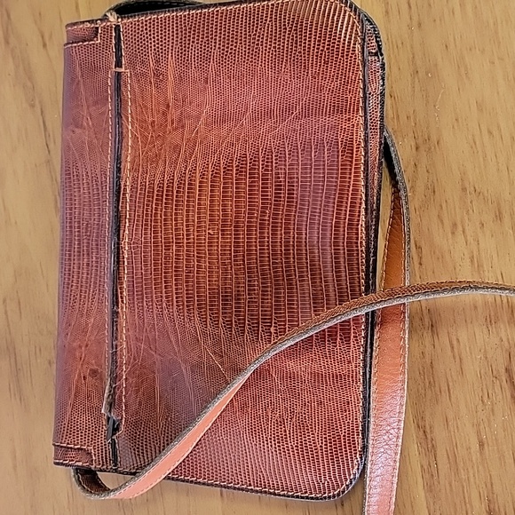 Vintage Bonwit Teller Elegant Brown Croc Leather Shoulder Bag - Picture 10 of 10